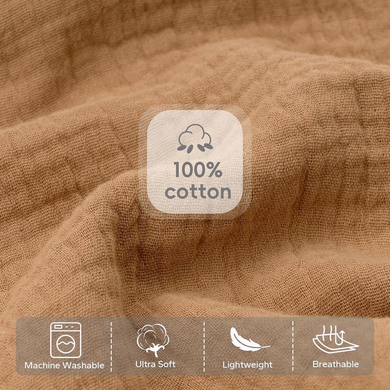 FUNUPUP Muslin Nursing Pillow Cover Compatible with Boppy Nursing Pillow, Soft Baby Nursing Covers for Breastfeeding Pillows for Boys Girls, Brown - Image 2